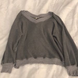 Gray vneck sweater